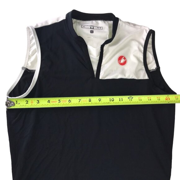 CASTELLI Cycling Jersey Bicycle Bike Tank Top Black White.  Mock Neck Large - Picture 6 of 9